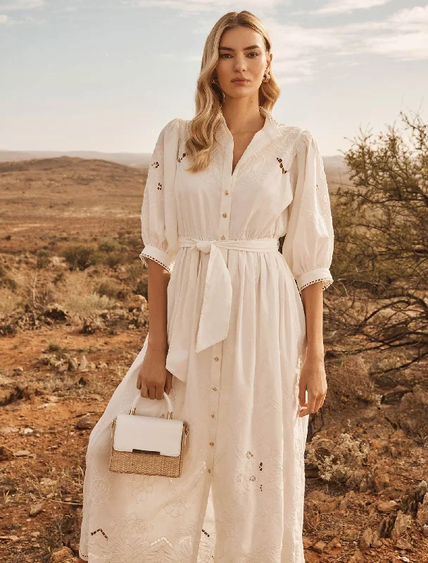Practical Streetwear Everyday Styles Aisha Broderie Midi Dress