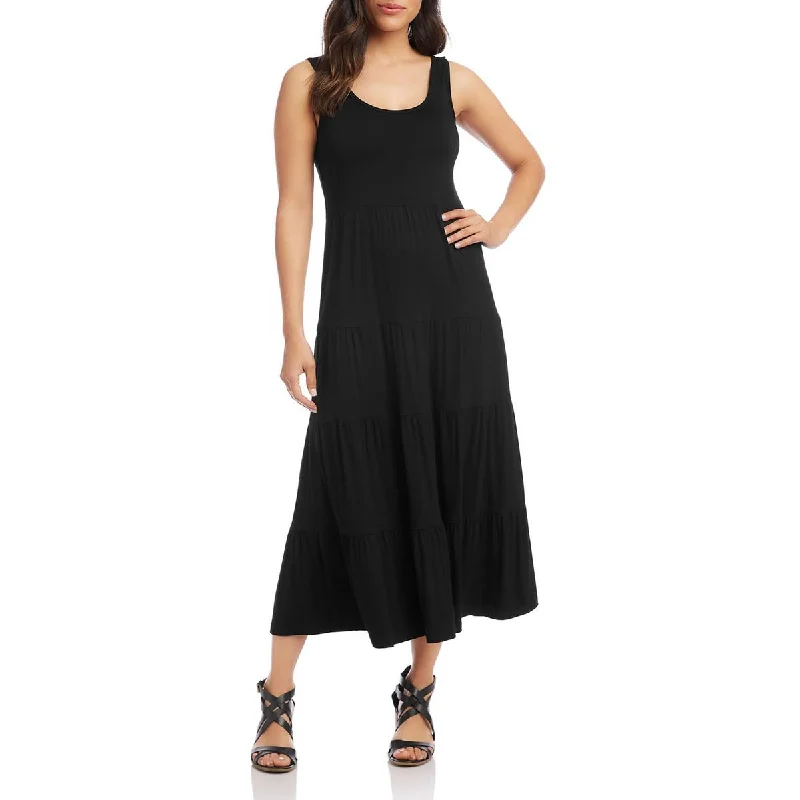 Everyday Comfort Wear Comfy Styling Karen Kane Womens Tiered Long Midi Dress