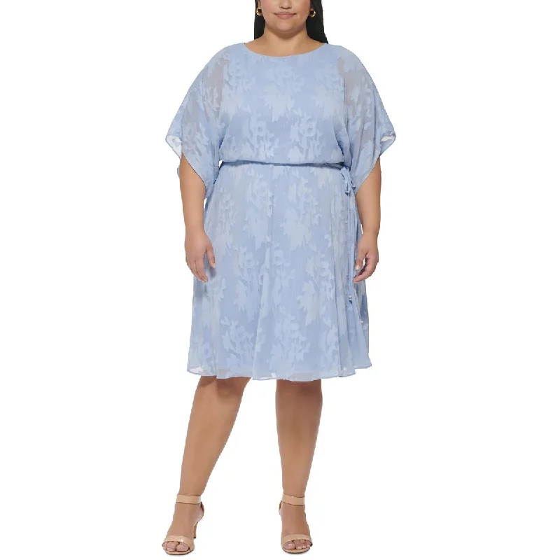 Cozy Day Outfits Easy Chic Jessica Howard Womens Plus Floral Blouson Midi Dress