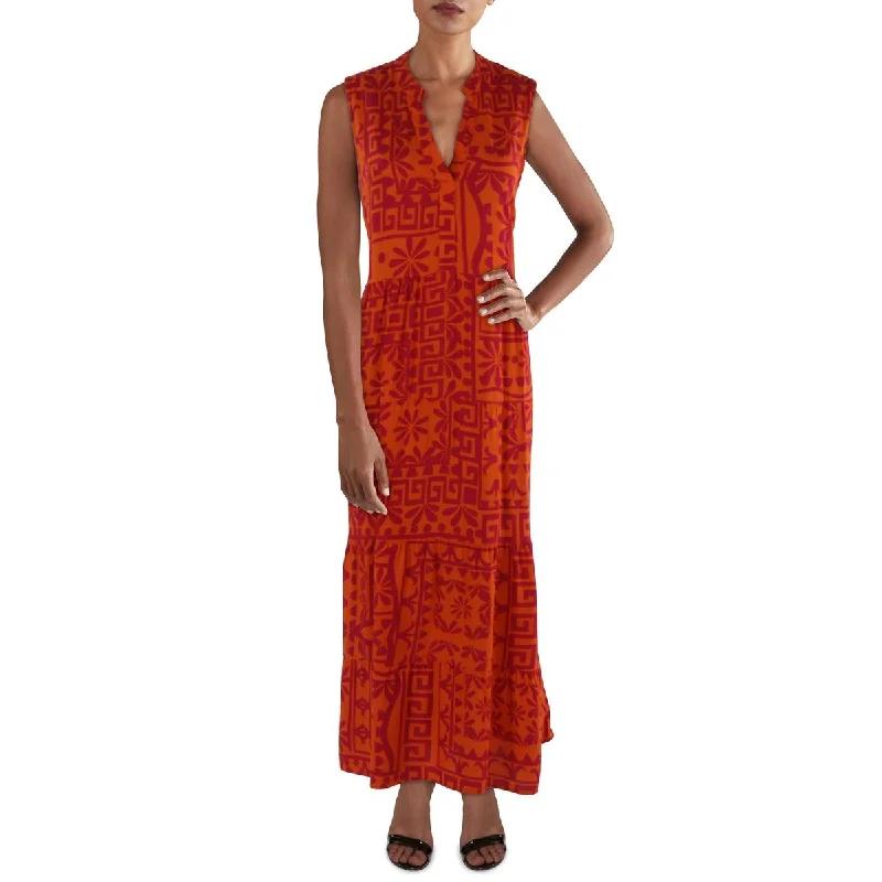 Modern Cozy Looks Everyday Style Mlle Gabrielle Womens Printed Sleeveless Midi Dress Modern Cozy Looks Everyday Style Mlle Gabrielle Womens Printed Sleeveless Midi Dress