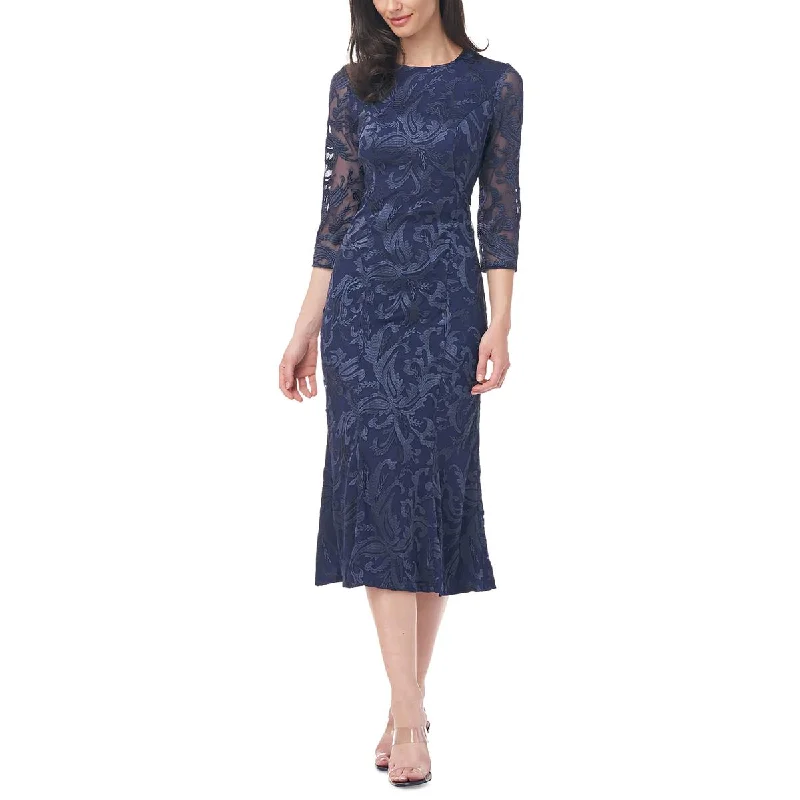 Street Comfortwear Affordable Layers JS Collections Womens Cecily Floral Calf Midi Dress