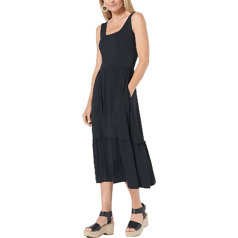 Jason Wu Womens Sleeveless Shirred Hem Midi Dress