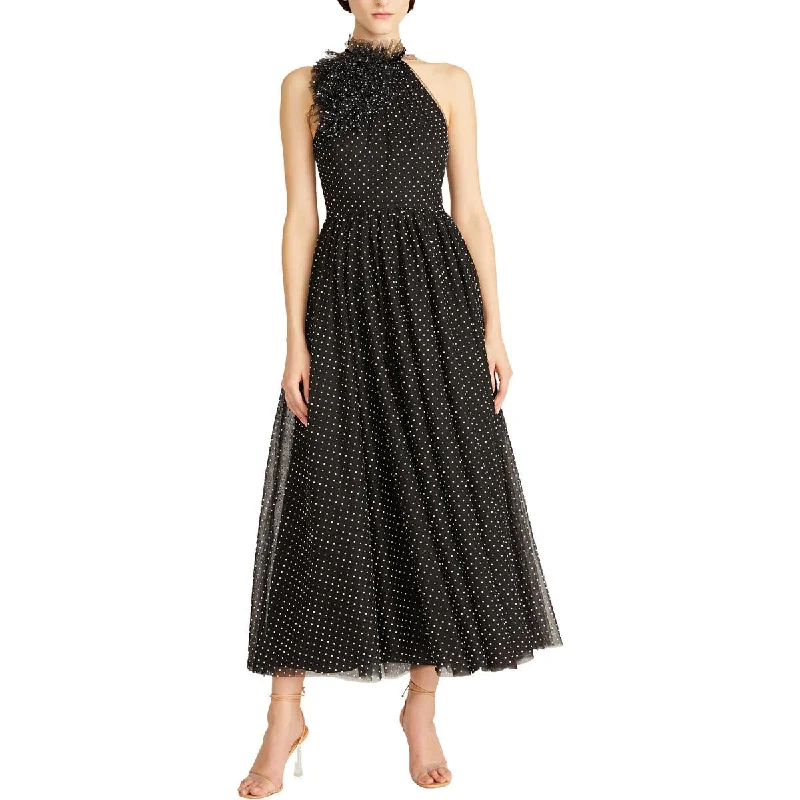 Cozy Essentials Versatile Chic ML Monique Lhuillier Womens Mesh Tea Length Midi Dress Cozy Essentials Versatile Chic ML Monique Lhuillier Womens Mesh Tea Length Midi Dress