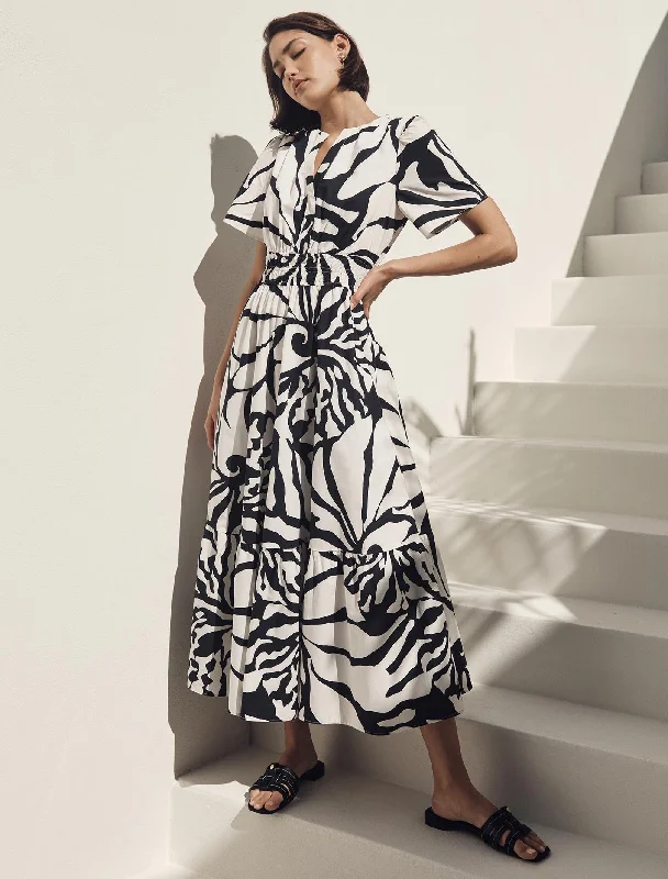 Comfort Wear Styles Modern Comfort Eleanor Short Sleeve Cotton Midi Dress