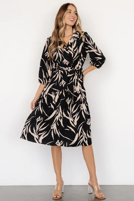 Relaxed Street Styles Everyday Chic Riverside Midi Dress | Navy + Taupe