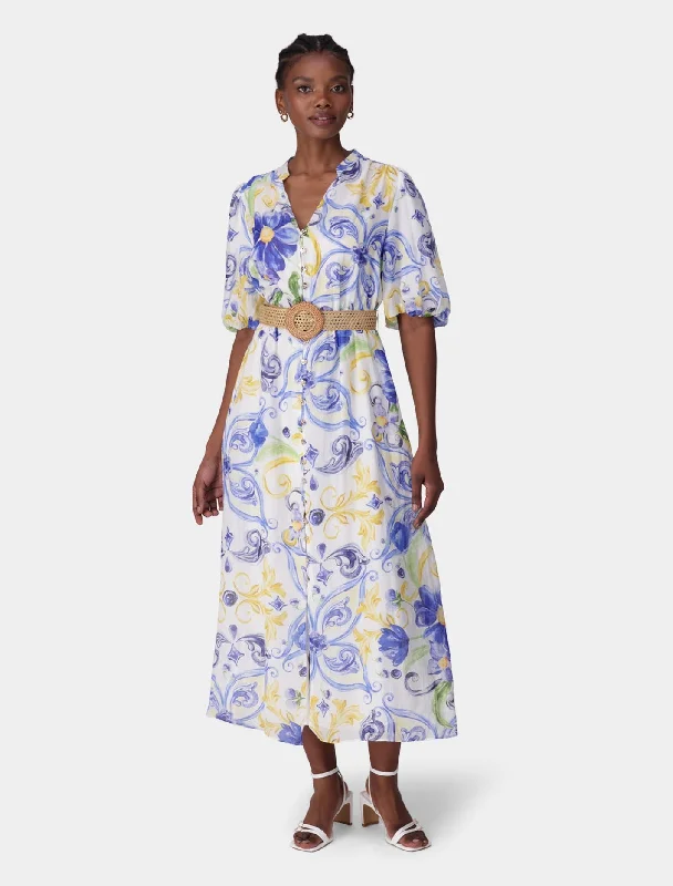 Soft and Cozy Apparel Cozy Essentials Loren Puff Sleeve Midi Dress