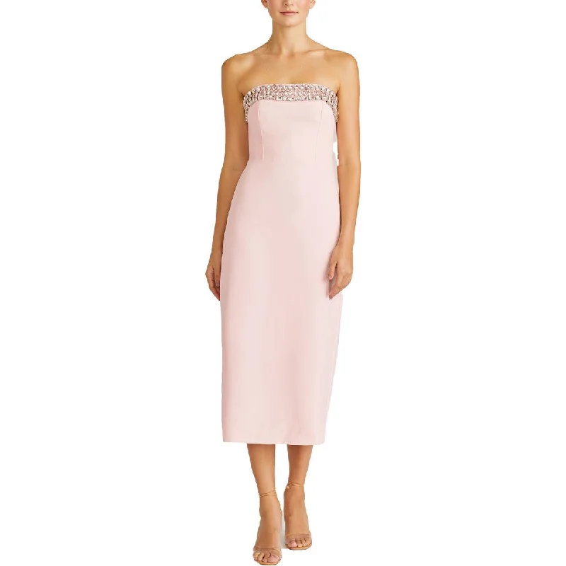 Casual Style Fits Street Comfortwear ML Monique Lhuillier Womens Split Hem Mid Calf Midi Dress Casual Style Fits Street Comfortwear ML Monique Lhuillier Womens Split Hem Mid Calf Midi Dress