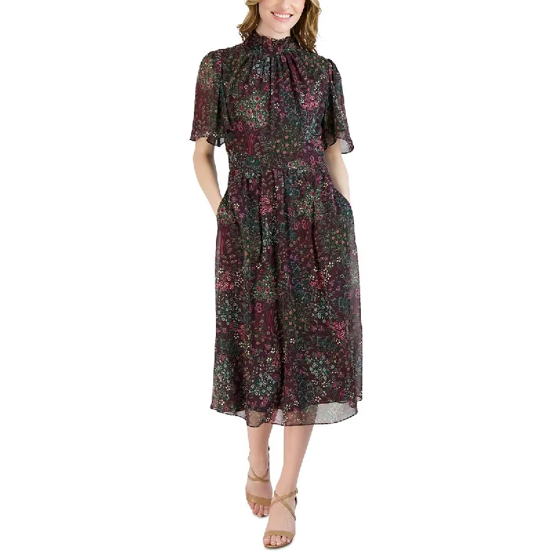 Cozy Street Looks Elegant Comfort Julia Jordan Womens Floral Print  Midi Dress