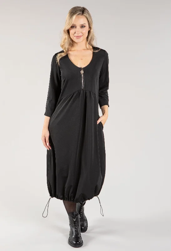 Casual Style Fits Casual Vibes Zip Detail Neckline Dress
