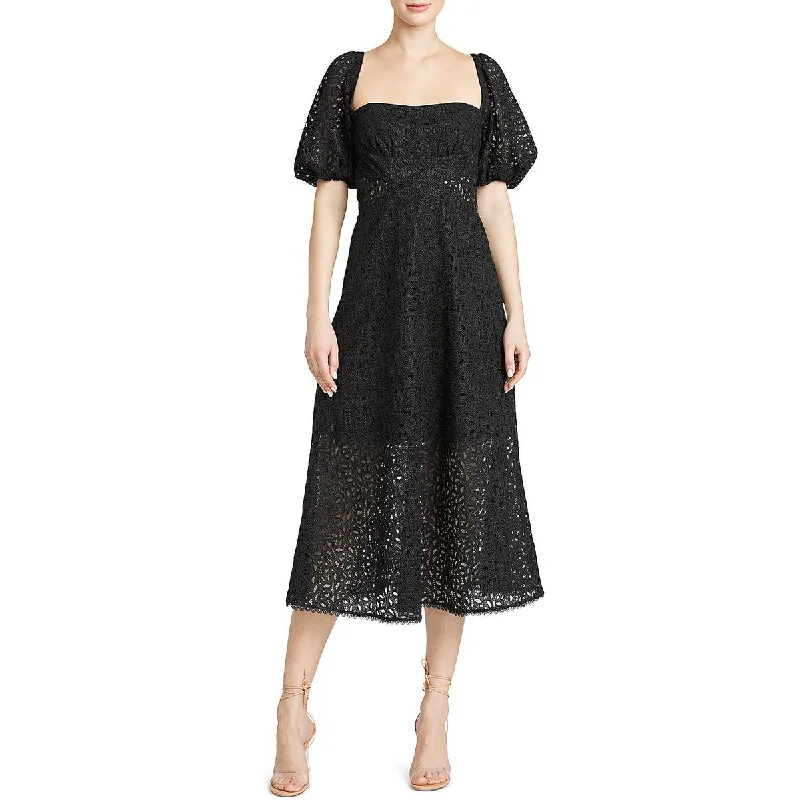 Budgeted Comfortable Wear Everyday Styles ML Monique Lhuillier Womens Lace Midi Dress Budgeted Comfortable Wear Everyday Styles ML Monique Lhuillier Womens Lace Midi Dress