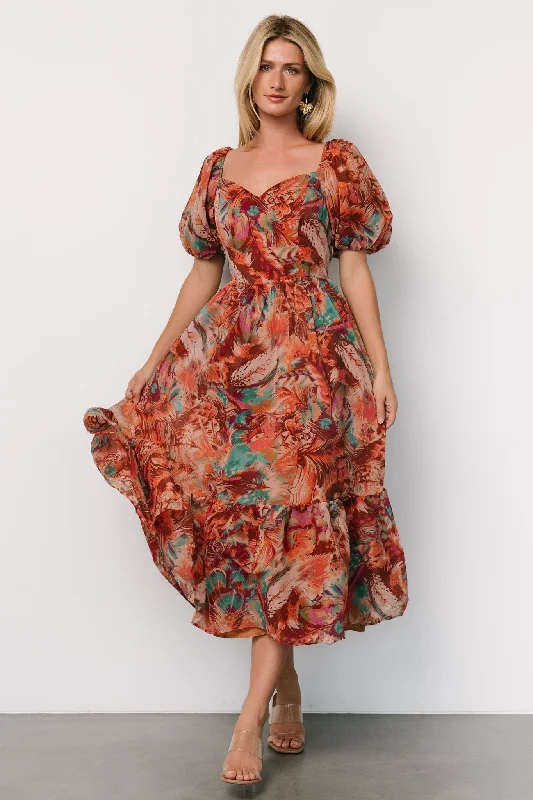 Soft Comfort Fits Casual Wearables Ferentino Puff Sleeve Dress | Multi