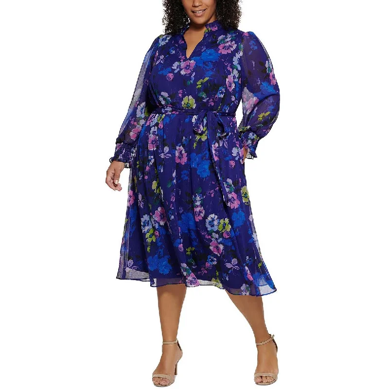 Effortless Chic Style Stylish Outfits Jessica Howard Womens Plus Floral Print Mid Calf Midi Dress Effortless Chic Style Stylish Outfits Jessica Howard Womens Plus Floral Print Mid Calf Midi Dress