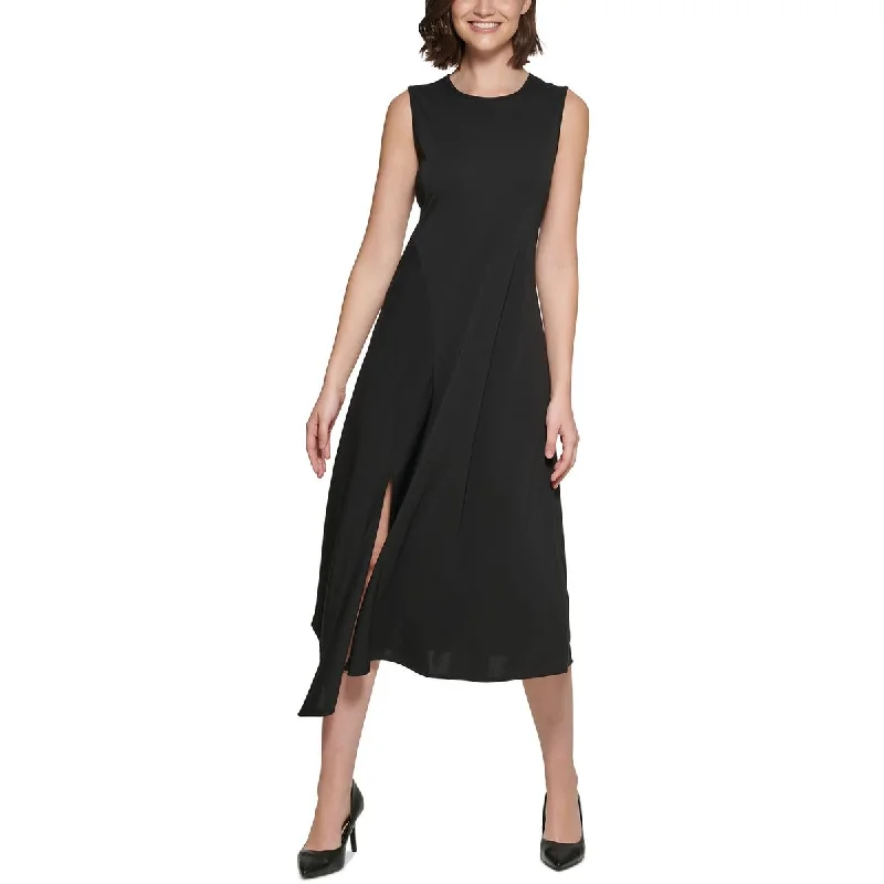 Comfortable Textiles Cozy Dresses Karl Lagerfeld Paris Womens Solid Matte Jersey Midi Dress