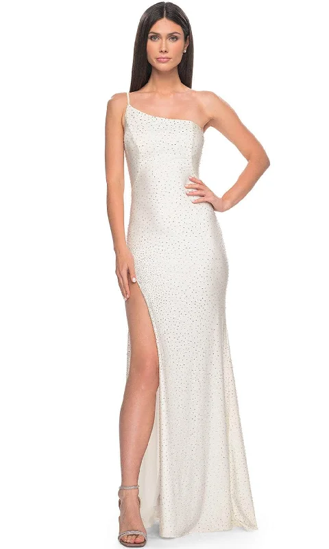 Modern Cozy Looks Soft Apparel La Femme 31699 - One Shoulder Beaded Prom Dress