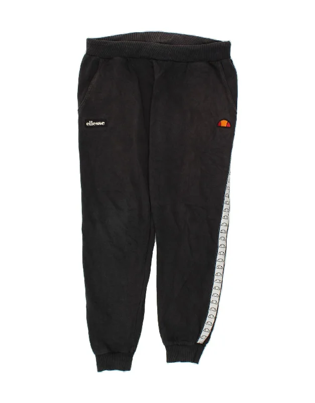 ELLESSE Womens Tracksuit Trousers Joggers UK 10 Small Black Cotton