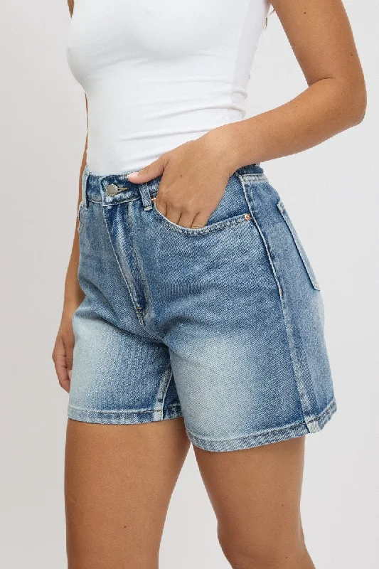 Cozy Everyday Wardrobe Modern Daywear Denim Relaxed Shorts High Rise