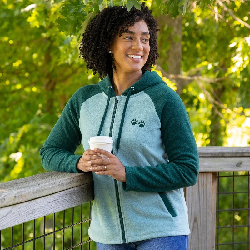 Practical Wear Pieces Affordable Layers Paw Print Raglan Fleece Jacket