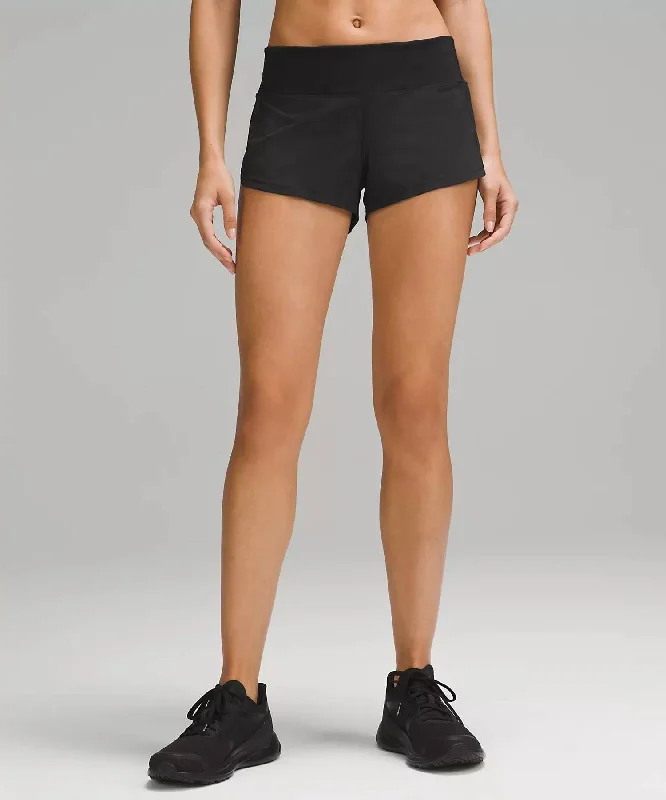 Casual Style Fits Soft Fit Clothing Speed Up Low-Rise Lined Short 2.5" In Black