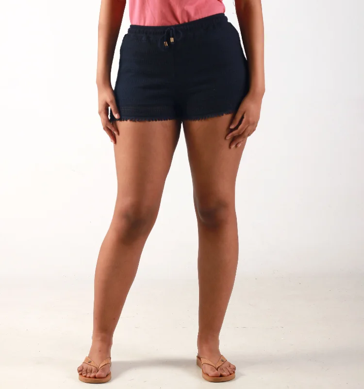 Cozy Outfits Wear Relaxed Fashion CROCHETCHEEKY LACE -NAVY