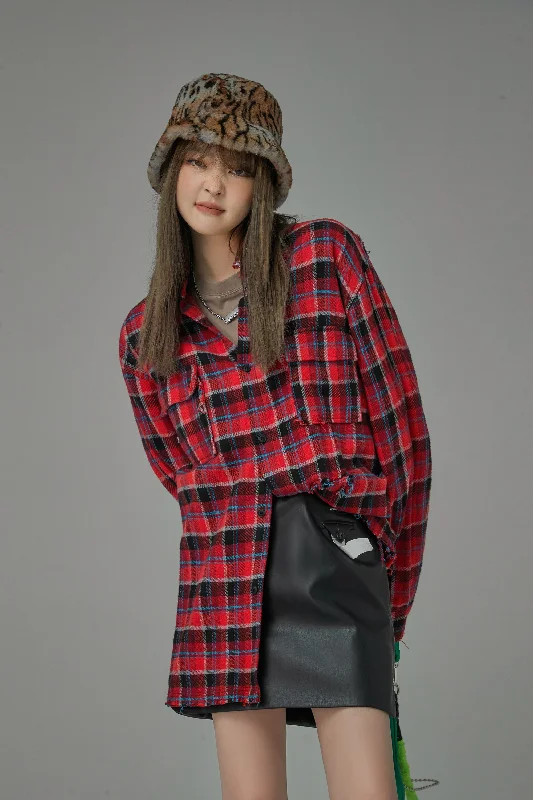 Relaxed Street Styles Day-to-day Fashion No Worries Needed Plaid Shirt