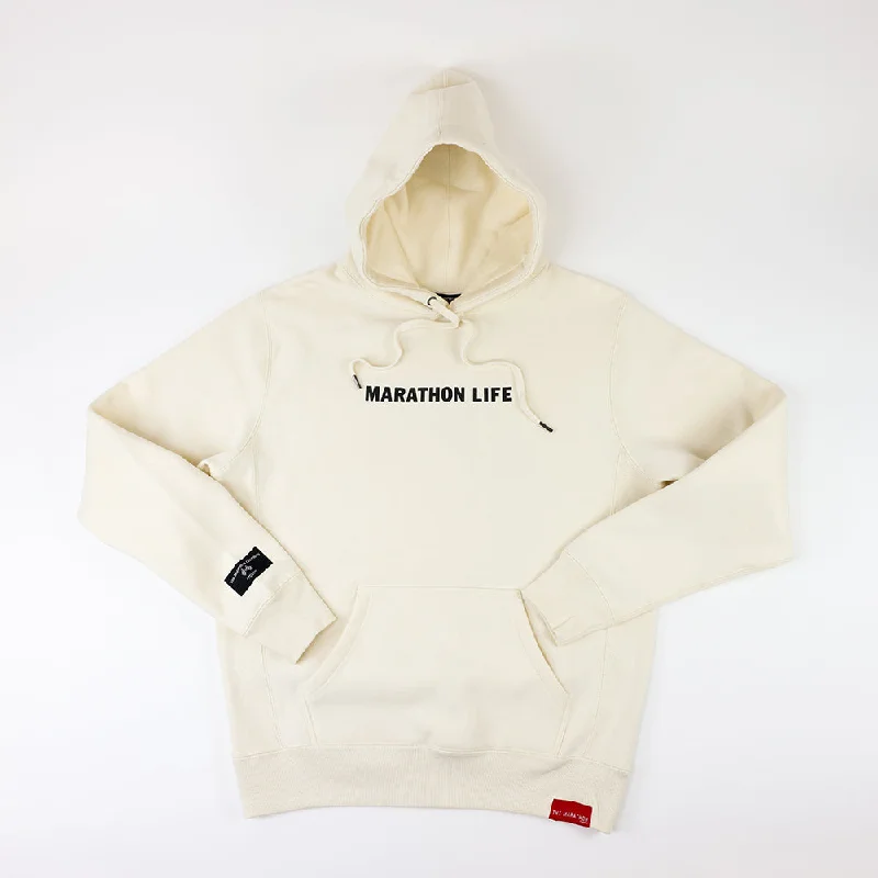 Marathon Life (Victory Flags) Hoodie - Bone/Black