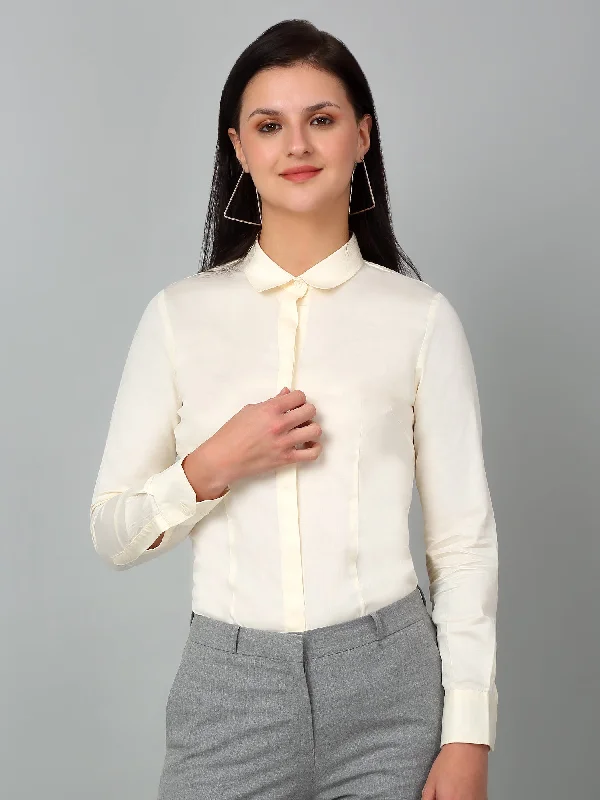 Cool Comfort Clothing Smart Comfort Women's Formal Slim Fit Offwhite Regular Full Sleeve Shirt Cool Comfort Clothing Smart Comfort Women's Formal Slim Fit Offwhite Regular Full Sleeve Shirt