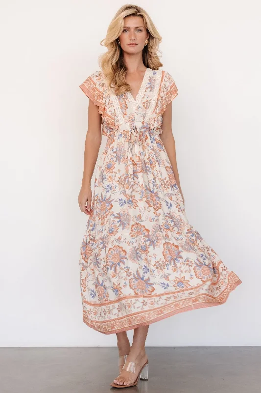 Trendy Warm Looks Everyday Chic Maggie Maxi Dress | Cream Multi