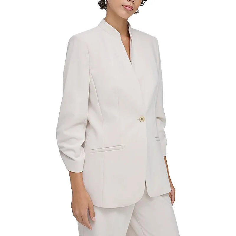 Cozy Wearable Styles Elegant Comfort Calvin Klein Womens Petites Ruched Business One-Button Blazer Cozy Wearable Styles Elegant Comfort Calvin Klein Womens Petites Ruched Business One-Button Blazer