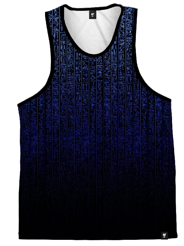 Soft and Cozy Apparel Trendy Vibes Egyptian Glyphs (Blue) Unisex Tank Top