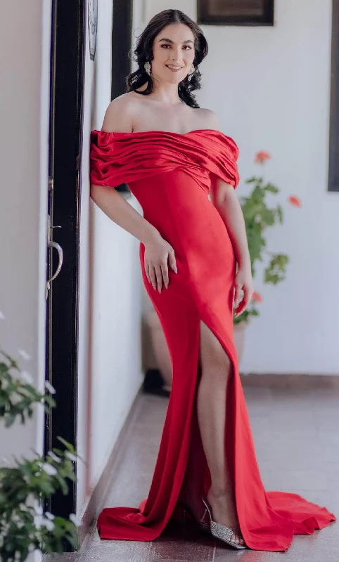 Comfortable Textiles Wear Relaxed Fits Terani Couture 232E1251 - Ruched Off Shoulder Evening Gown Comfortable Textiles Wear Relaxed Fits Terani Couture 232E1251 - Ruched Off Shoulder Evening Gown