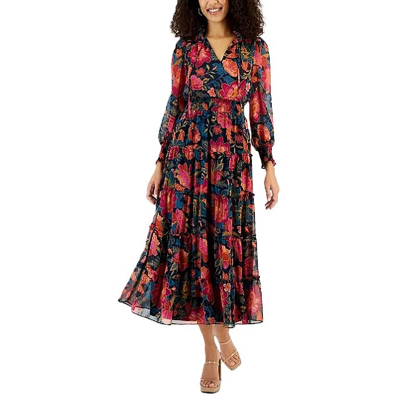 Relaxed Textiles Soft Fashion MSK Womens Smocked Tea Length Maxi Dress
