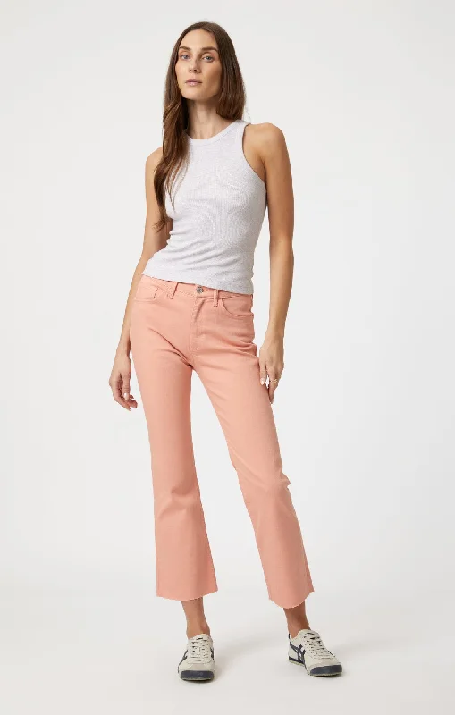 ANIKA CROP FLARE IN PEACH FUZZ FLEX BLUE