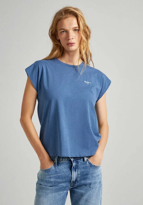 Comfortable Fashion Choices Comfy Wear Pepe Jeans Lory T-Shirt, Sea Blue