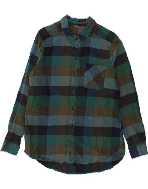 EDDIE BAUER Womens Shirt UK 14 Medium Multicoloured Check Cotton