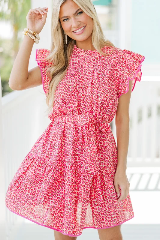 Comfortable Layered Styles Everyday Chic Follow You Anywhere Pink Floral Dress