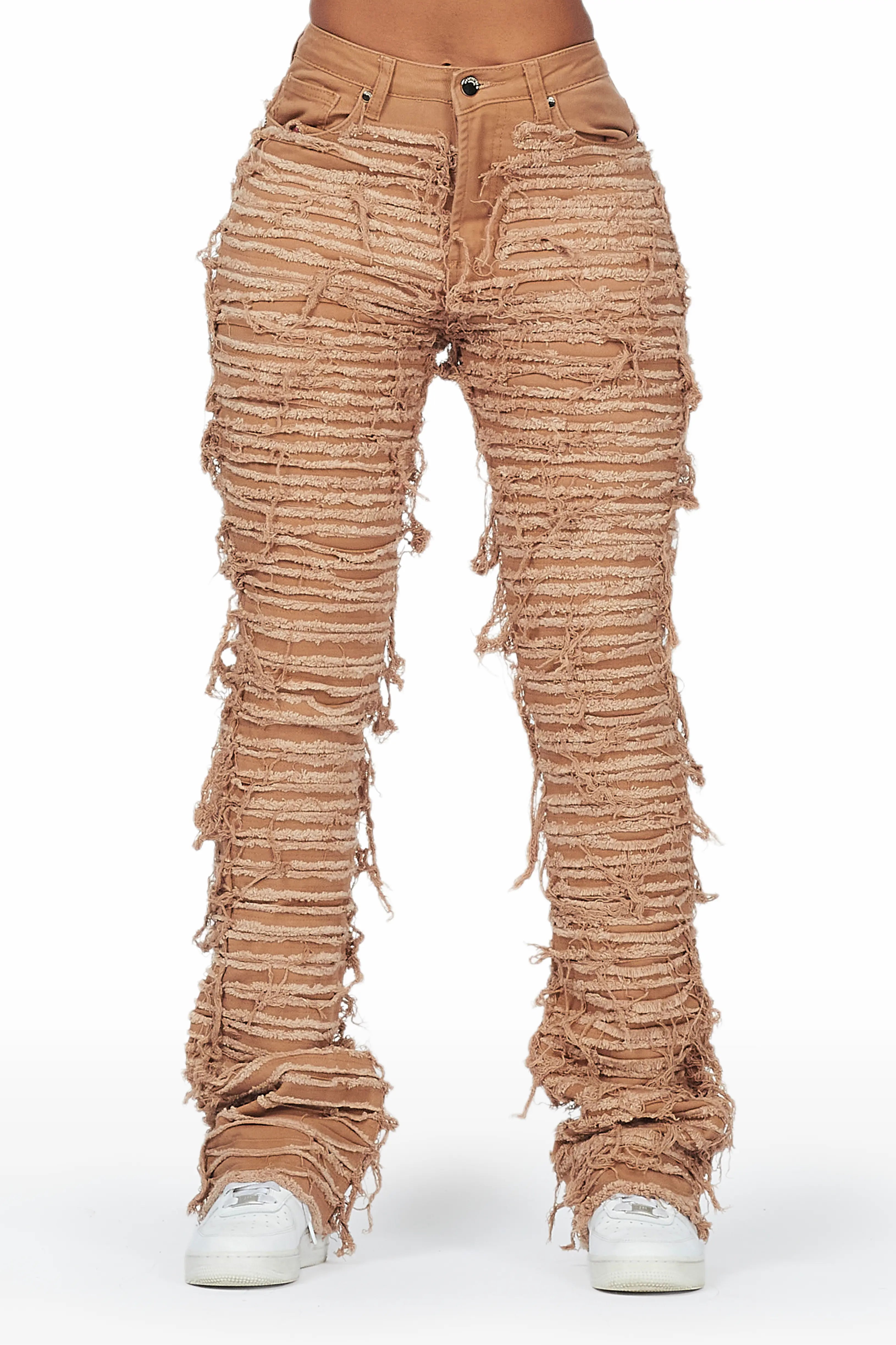 Melany Tan Stacked Flared Jean