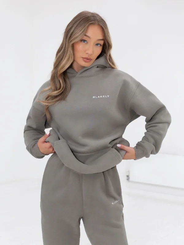 Fashion Comfort Wearables Chic Layers Series Oversized Hoodie - Stone Grey