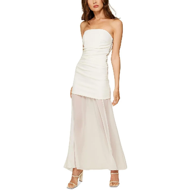 Line & Dot Womens Amara Strapless Mixed Media Maxi Dress