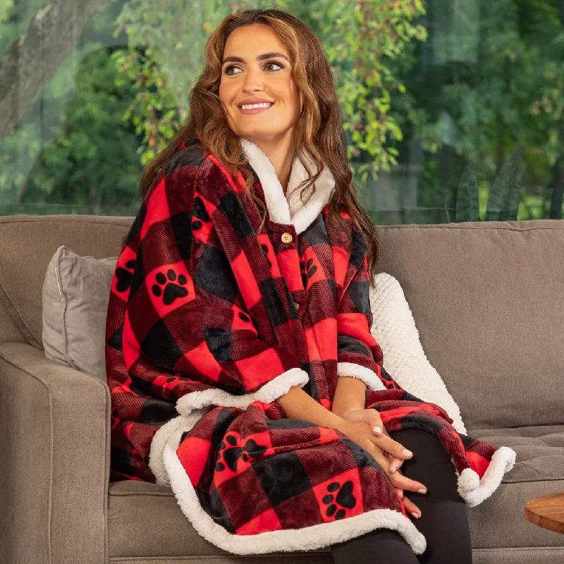 Comfy Daily Outfits Comfortable Fit Super Cozy™ Paw Print Blanket Hoodie Cape