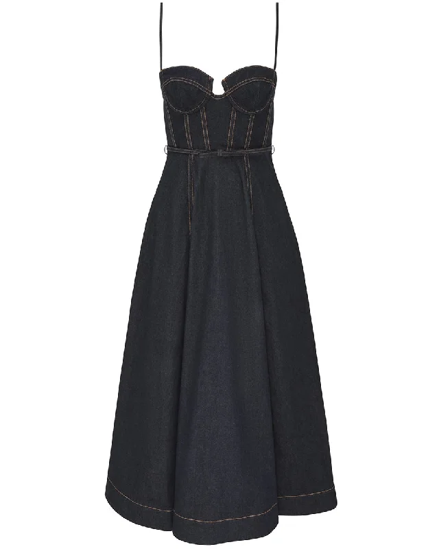 Affordable Comfort Wear Everyday Style Night Sky Crush Denim Corset Dress