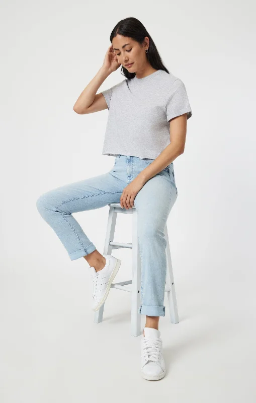 Practical Streetwear Practical Layers KATHLEEN SLIM BOYFRIEND IN BLEACH FEATHER BLUE