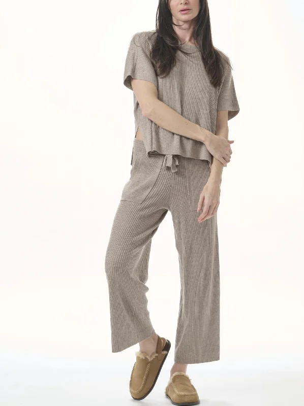 Comfortable Vibes Affordable Layers Georgie Cashmere Blend Rib Pant In Tawny Heather Comfortable Vibes Affordable Layers Georgie Cashmere Blend Rib Pant In Tawny Heather