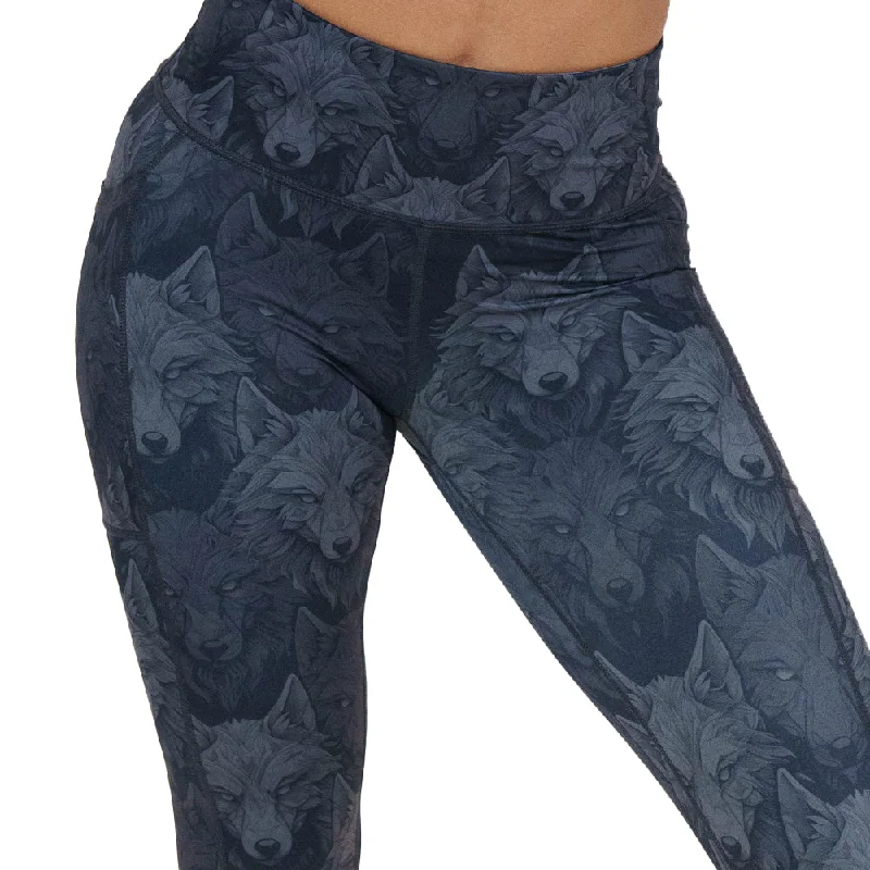 Comfy Pieces Elegant Comfort Shadow Wolves Leggings