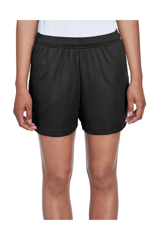 Soft Comfort Fits Practical Chic Team 365 Womens Zone Performance Moisture Wicking Shorts w/ Pockets - Black Soft Comfort Fits Practical Chic Team 365 Womens Zone Performance Moisture Wicking Shorts w/ Pockets - Black
