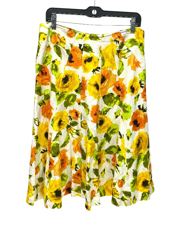 Stylish Daily Outfits Comfort Trends Skirt Midi By Premise In White & Yellow, Size: 8 Stylish Daily Outfits Comfort Trends Skirt Midi By Premise In White & Yellow, Size: 8