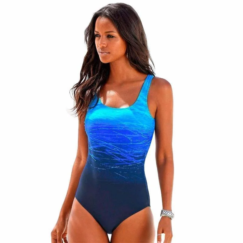 Women Colorful Backless One Piece Swimsuits