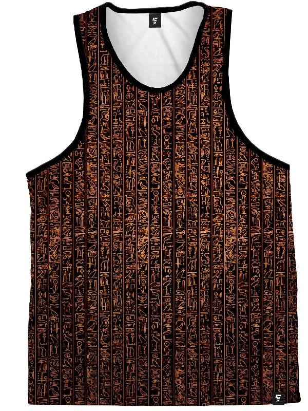 Simple Wear Day-to-day Fashion Egyptian Glyphs (Golden) Unisex Tank Top