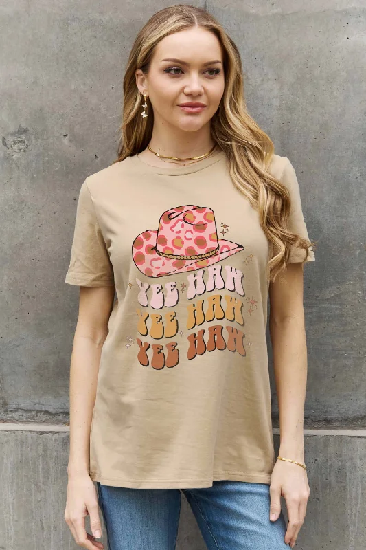 Practical Chic Wear Affordable Outfits Simply Love Full Size YEE HAH YEE HAH YEE HAH Graphic Cotton Tee Practical Chic Wear Affordable Outfits Simply Love Full Size YEE HAH YEE HAH YEE HAH Graphic Cotton Tee