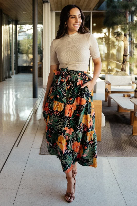 Affordable Outfits Chic Wear Melea Skirt | Navy Multi Floral