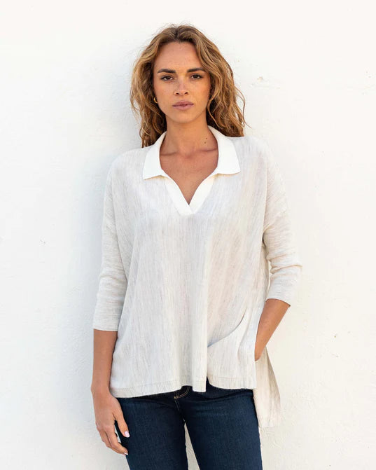 Affordable Layers Simple Wear Mersea Catalina Polo Sweater Sea Salt